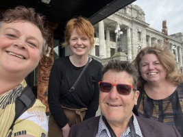 Chandra, Dr Gillian McCarthy, Stew Sexton and Pip Townsend outside Parliament