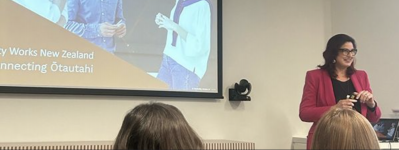Maretha Smith presenting at an Connecting Ōtautahi event