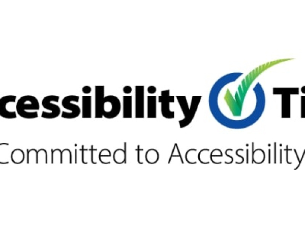 Accessibility Tick. Committed to Accessibility. Logo.