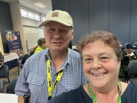 Dave Wilson - past president and Chandra, smiling, taking a selfie
