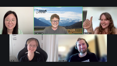 Masters of UX students on Zoom call with Chandra