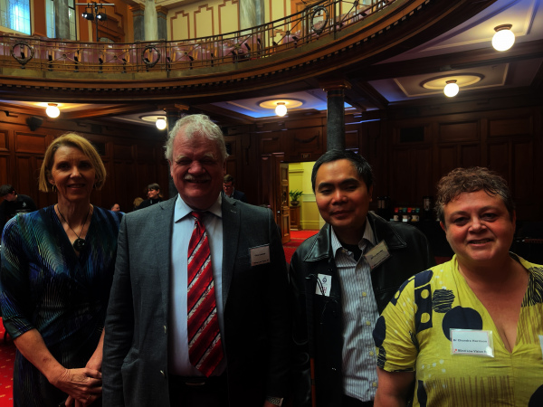 Andrea, Clive, Julius and Chandra after the speeches