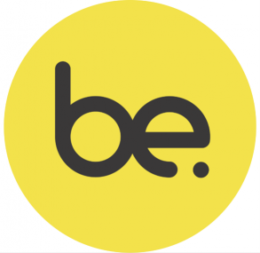 Be. Lab logo - yellow circle with be. in the centre