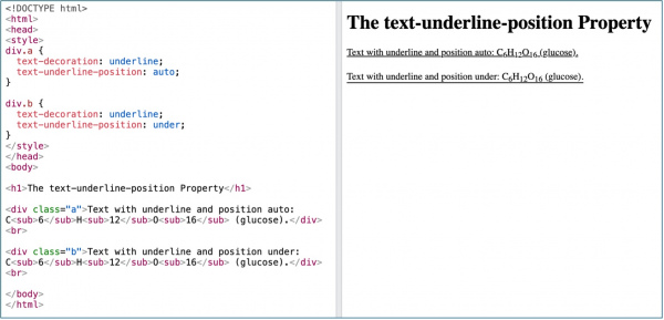 Screen shot of the CSS code being applied
