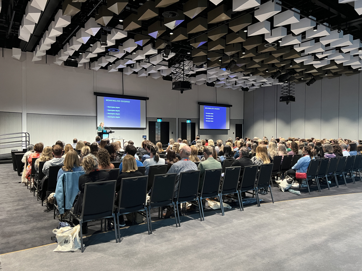 Conference audience listening to the keynote speaker