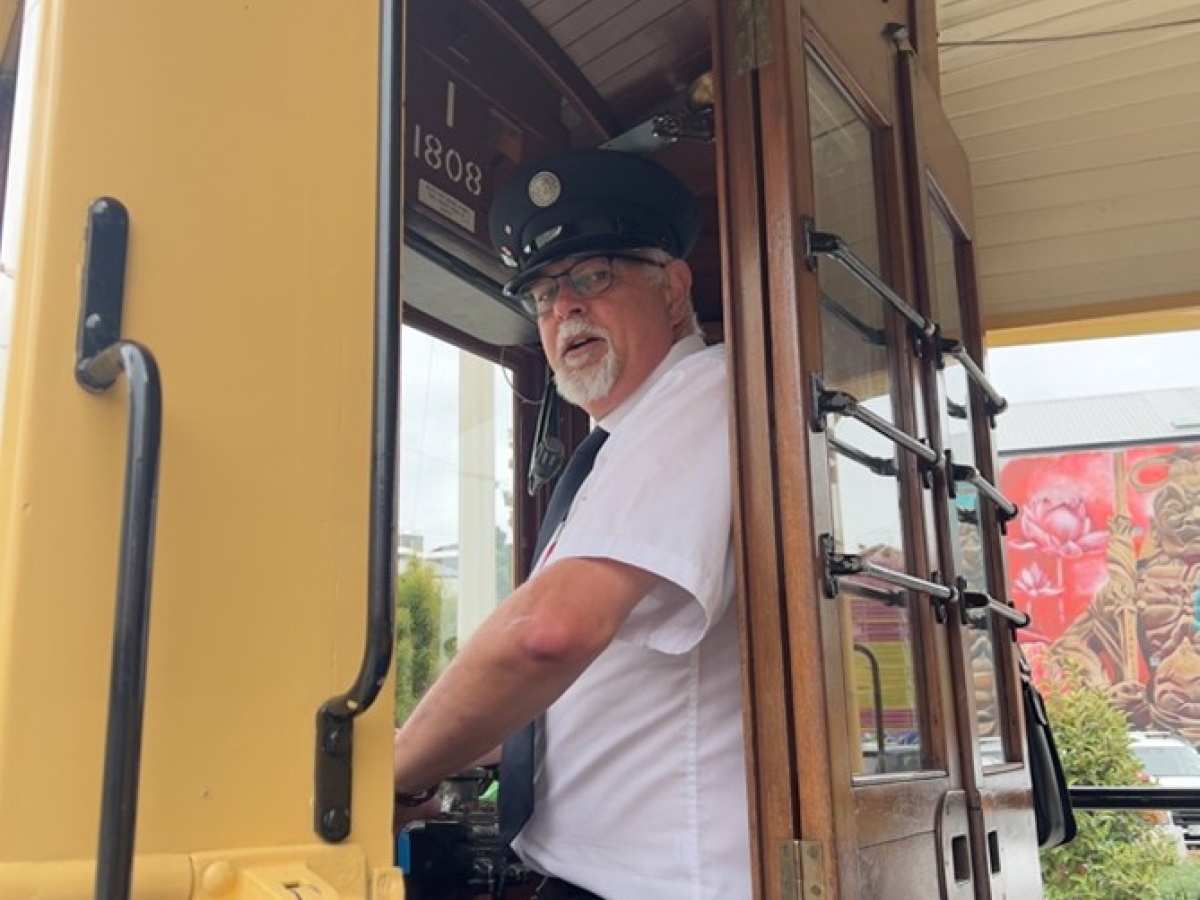 Our Accessibility consultant Kevin is driving the Christchurch Tram around town. The audio descriptions available on the tram mean no one misses out on the scenery