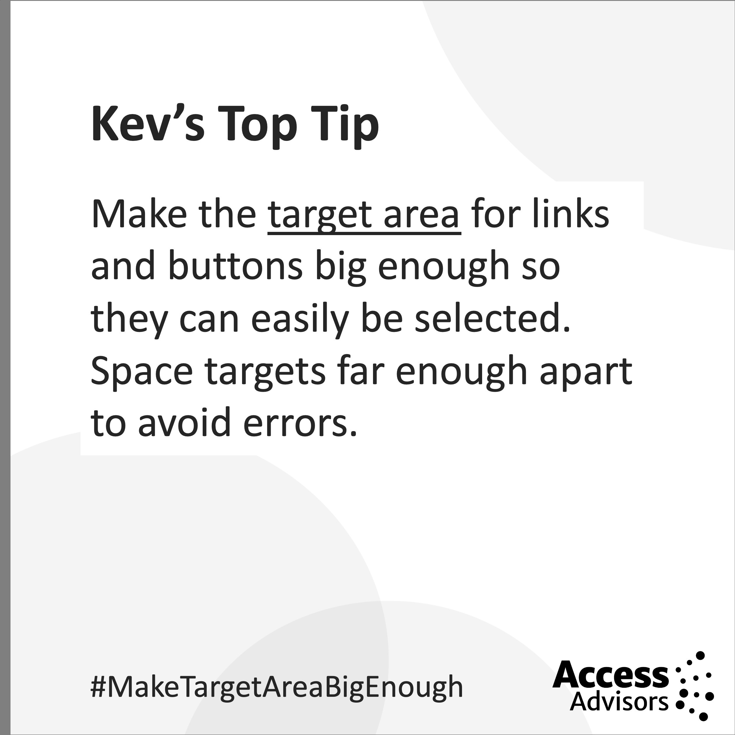 Kev's Top Tip for April - Access Advisors