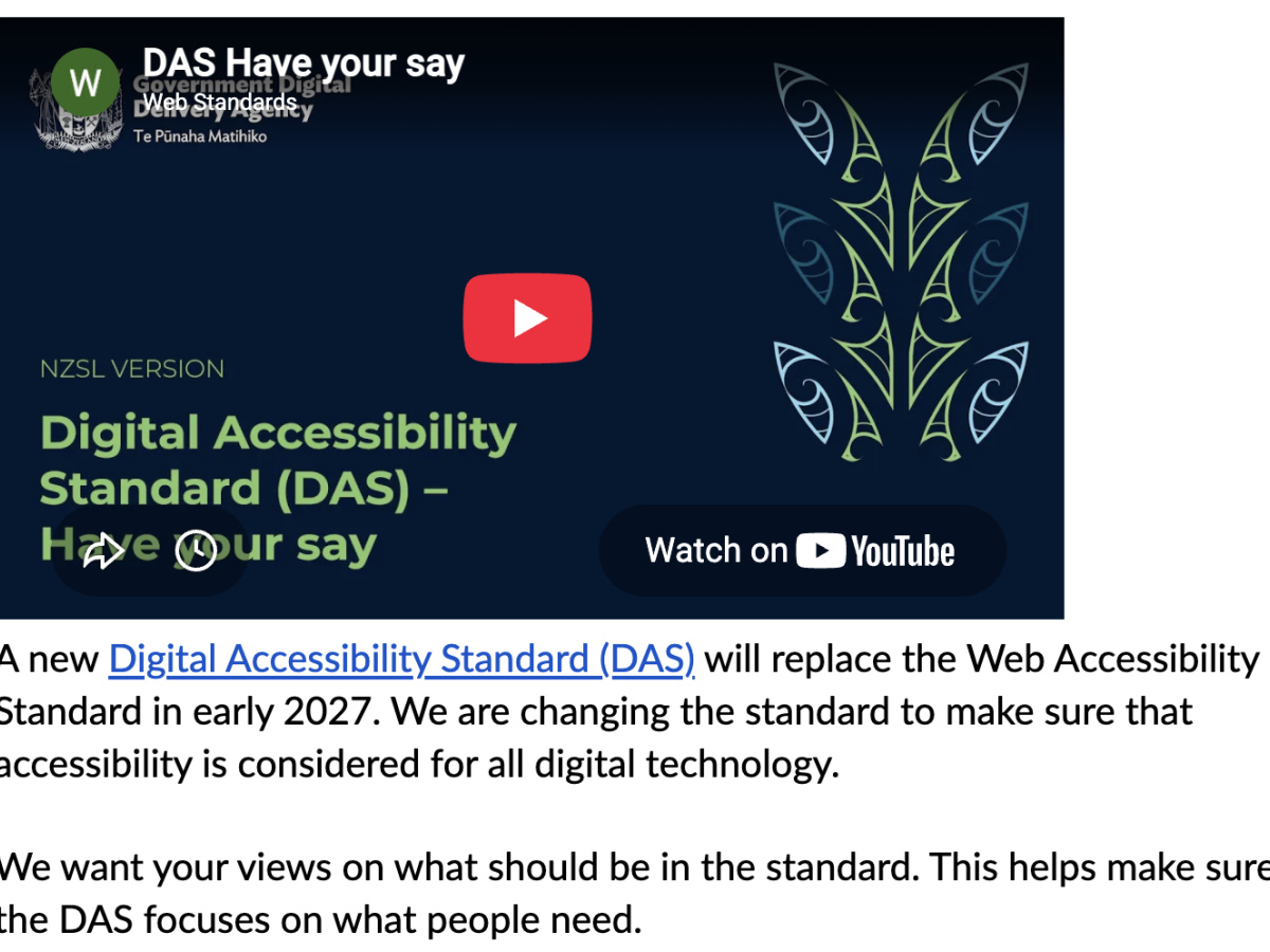 Screen shot of the survey page