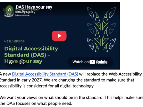 Screen shot of the survey page
