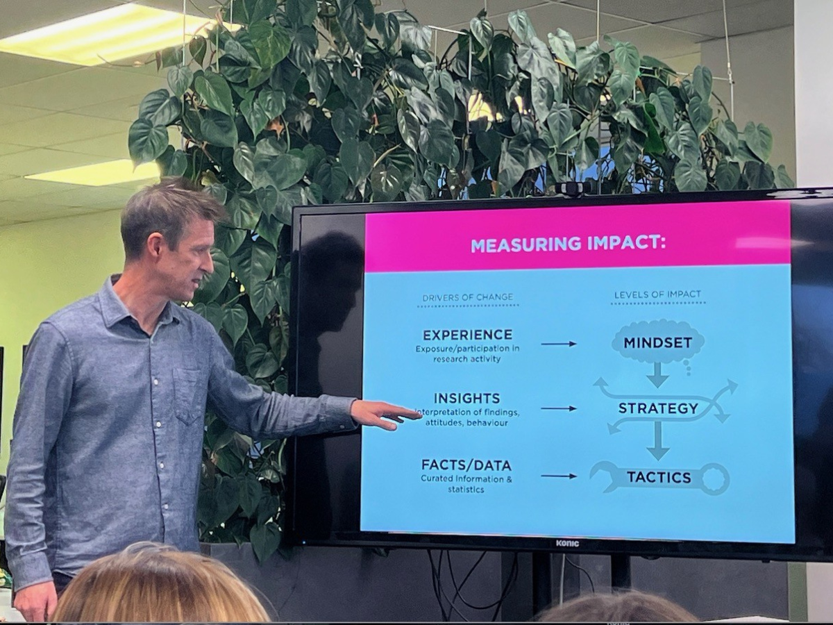 Bomo demonstrating how to turn data into something tangible that can change mindsets
