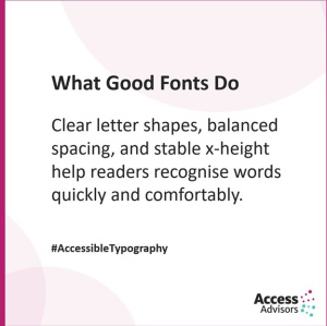 Tile with the words - Clear letter shapes, balanced spacing, and stable x-height help readers recognise words quickly and comfortably.