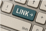 Blue keyboard button saying LINK.